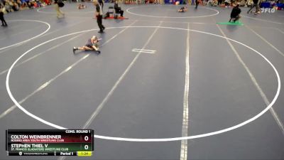 Cons. Round 1 - Stephen Thiel V, St. Francis Gladiators Wrestling Club vs Colton Weinbrenner, Rogers Area Youth Wrestling Club