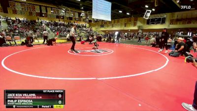 49 lbs 1st Place Match - Jace Koa Villamil, Socal Grappling Wrestling Club vs Philip Espinosa, Rough House Wrestling