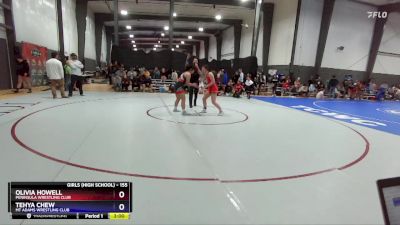 155 lbs Round 3 - Olivia Howell, Peninsula Wrestling Club vs Tehya Chew, Mt Adams Wrestling Club