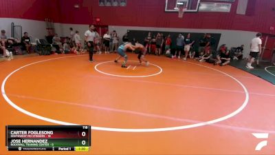 118 lbs Round 2 (8 Team) - Carter Foglesong, Southwest MO Stingers vs Jose Hernandez, Rockwall Training Center