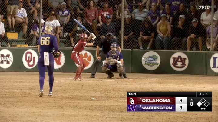 WATCH: Oklahoma Outfielder Rylie Boone Drives In Winning Run Against Huskies