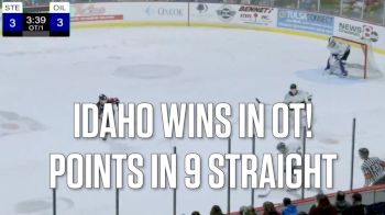 Trevor Zins Scores In Overtime To Extend Idaho Steelheads Points Streak