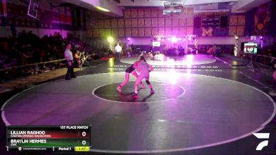 RR Final 100 lbs 1st Place Match - Braylin Hermes, CWC vs Lillian Raghoo, Canyon Springs Highschool