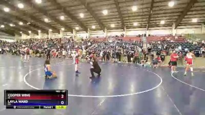 87 lbs Quarterfinal - Cooper Wing, ID vs Layla Ward, CA