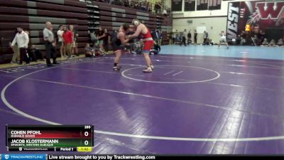 285 lbs Semifinal - Cohen Pfohl, Dubuque Senior vs Jacob Klostermann, Epworth, Western Dubuque