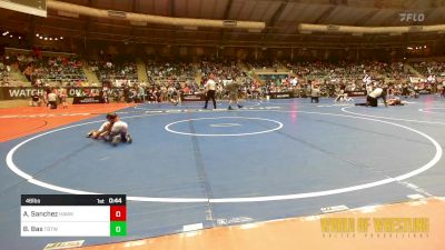 46 lbs Round Of 32 - Angelo Sanchez, Hawkeye WC vs Braxson Bas, Topeka Blue Thunder