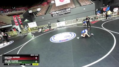 102 lbs Semifinal - Kelsie Chater, Silverback Wrestling Club vs Aaliyah Asprer, California