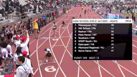 High School Girls' 4x100m Relay Event 305, Prelims 12