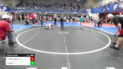 55 lbs Quarterfinal - Eli Remington, Skiatook Youth Wrestling vs Jayden Brant, Caney Valley Wrestling