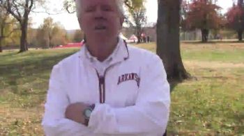 Arkansas Women's Coach Lance Harter after winning 2012 South Central Regional Championship