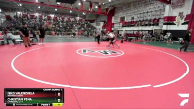 145 lbs Champ. Round 1 - Niko Valenzuela, Redondo Union vs Christian Pena, Cathedral City