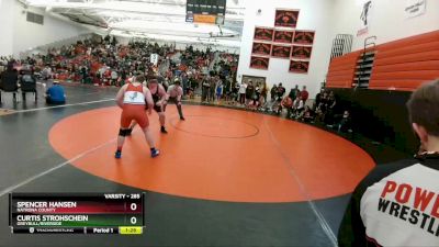 285 lbs Quarterfinal - Curtis Strohschein, Greybull/Riverside vs Spencer Hansen, Natrona County