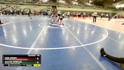 100 lbs Quarterfinal - Jase Adkins, Lexington Youth Wrestling Club-A vs Easton Wheeler, Victory Wrestling-AAA