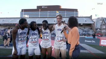 TCU Men React To Winning The Men's Sprint Medley Relay At Penn Relays