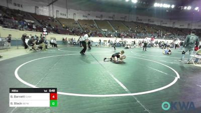 49 lbs Consi Of 4 - Beau Barnett, Cushing Tigers vs Bowie Black, Broken Bow Youth Wrestling