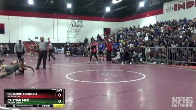 138 lbs Cons. Round 1 - Cristian Mier, Paloma Valley vs Eduardo Espinosa, West Valley