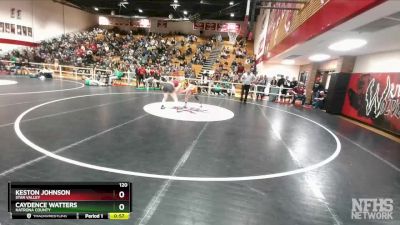 120 lbs 3rd Place Match - Caydence Watters, Natrona County vs Keston Johnson, Star Valley