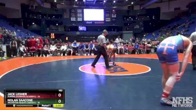 182 lbs Quarterfinals (8 Team) - Nolan Saacone, Arlington Heights (Hersey) vs Jack Lesher, Aurora (Marmion Academy)