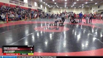 80 lbs Champ. Round 2 - Macyn Gardner, Dakota Boyz Wrestling Club vs Cale Dauber, Ottawa Wolfpack