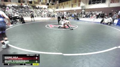 86 lbs Round 2 - Dominic Avila, Central Coast Most Wanted vs Braden Schwarzenbach, Temecula Valley Wrestling Club