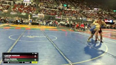 A - 182 lbs Champ. Round 1 - Carter Morgan, Hamilton vs Ryan Paxson, Custer Co. (Miles City)