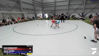 120 lbs 2nd Wrestleback (16 Team) - Alex Oedekoven, South Dakota Blue vs Brady Baker, Michigan Red