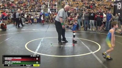 47 lbs Quarterfinal - Hendrix Powers, Van Buren vs Myles Stephens, River Valley