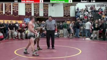 152 lbs quarter-finals Russell Parsons Blair vs. Seth Williams