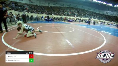 55 lbs Round Of 16 - Jayden Brant, Caney Valley Wrestling vs Cam Camarillo, Standfast