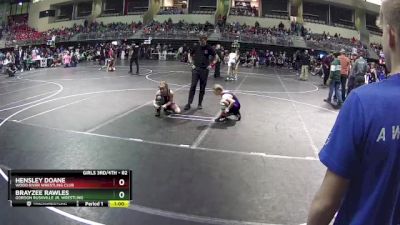 82 lbs Quarterfinal - Brayzee Rawles, Gordon Rushville Jr. Wrestling vs Hensley Doane, Wood River Wrestling Club