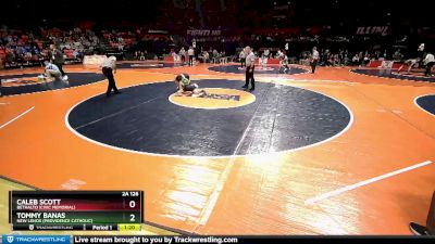 2A 126 lbs Quarterfinal - Caleb Scott, Bethalto (Civic Memorial) vs Tommy Banas, New Lenox (Providence Catholic)