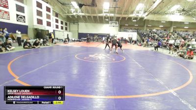 123 lbs Champ. Round 1 - Kelsey Louen, Simon Fraser University vs Adilene Delgadillo, Morningside University