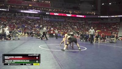 3A-138 lbs Quarterfinal - Benjamin Hansen, Ankeny vs Trevor Oberbroeckling, Southeast Polk