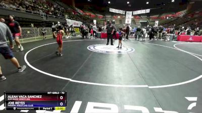 70 lbs Quarterfinal - Aleah Vaca Sanchez, Rum River Wrestling vs Joie Reyes, Madera Wrestling Club