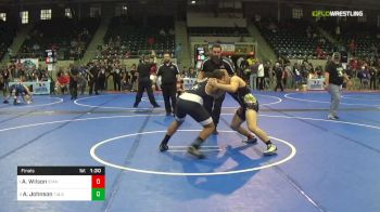 160 lbs Final - Alex Wilson, StandFast Wrestling vs Aryn Johnson, Tulsa McClain Pin-King All Stars