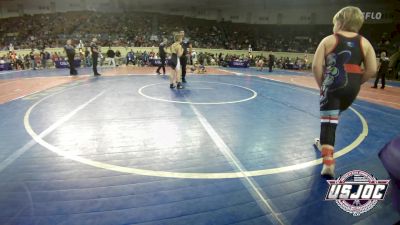 90 lbs Quarterfinal - Deklyn Barnes, Harrah Little League Wrestling vs Cayben Collins, Henryetta Knights Wrestling Club