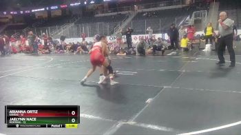 W 100 lbs Round 1 (3 Team) - Arianna Ortiz, Kansas vs Jaelynn Nace, Montana