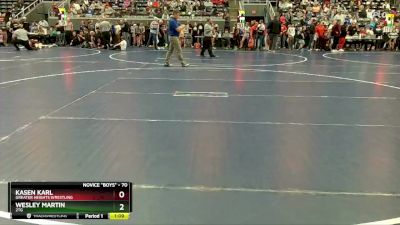 70 lbs Semifinal - Kasen Karl, Greater Heights Wrestling vs Wesley Martin, 2TG