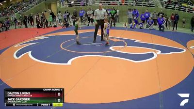 53 lbs Champ. Round 1 - Dalton Likens, Umpqua Wrestling Club vs Jack Gardner, Oakridge Mat Club