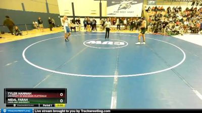 197 lbs Champ. Round 1 - Tyler Hannah, University Of Wisconsin-Platteville vs Nidal Farah, Lakeland University