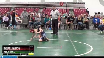 55 lbs Round 2 (8 Team) - Clayton Knighton, Junior Terps Xpress (MY) vs Lila Carson, Team Gotcha (IL)