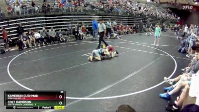 65 lbs Round 2 (6 Team) - Kameron Cushman, Iowa USA Red vs Colt Davidson, South Dakota Lightning