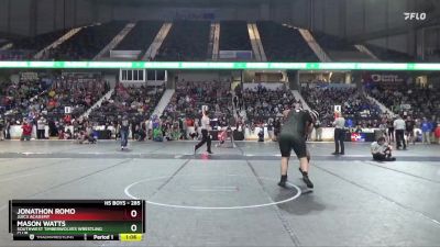 285 lbs Semifinal - Jonathon Romo, Juic3 Acad3my vs Mason Watts, Southwest Timberwolves Wrestling Club