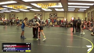 86 lbs Round 1 (6 Team) - Madison Carder, MGW- Swirly Pop vs Josie Ratcliffe, MGW-Radical Skadattle