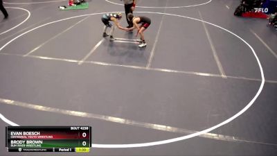 92 lbs Quarterfinal - Brody Brown, Rum River Wrestling vs Evan Boesch, Centennial Youth Wrestling