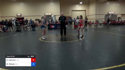 105 lbs Cons 16 #1 - Bertha Cabrera, Legends Of Gold Las Vegas vs Madisyn Mikels, Region Wrestling Academy