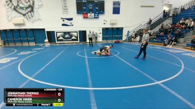 126 lbs Semifinal - Johnathan Thomas, Worland Middle School vs Cameron Hiner, Worland Middle School