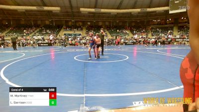 100 lbs Consi Of 4 - Maggie Martinez, Team Tulsa Wrestling Club vs Lauren Garrison, Ogden's Outlaws Wrestling Club