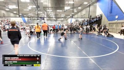 85 lbs Cons. Round 2 - Heinz Harper, Wasatch Wrestling Club vs Kelton King, Top Of Utah