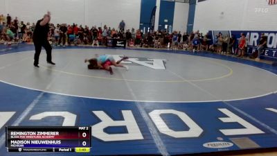 46 lbs Quarterfinal - Remington Zimmerer, Black Fox Wrestling Academy vs Madison Nieuwenhuis, Michigan